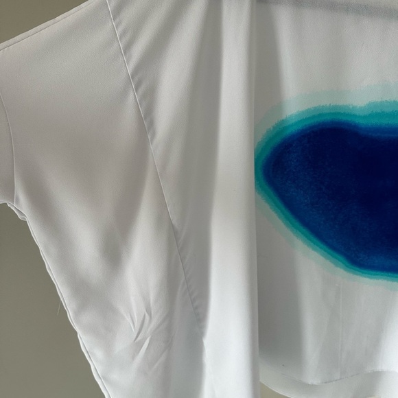 Rachel Roy White and Blue Women's Top - Picture 5 of 15